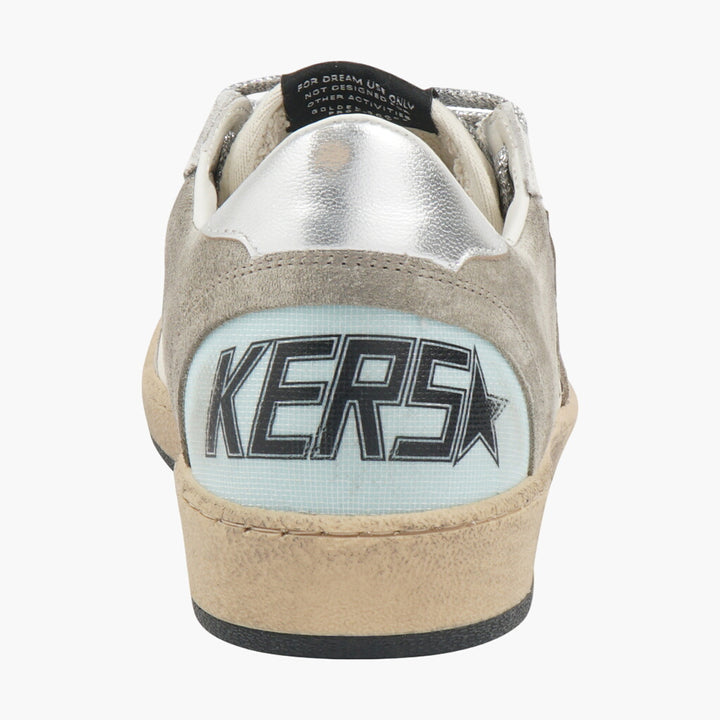 Golden Goose Sneakers in Beige-Silver with Distressed Design for Casual Style