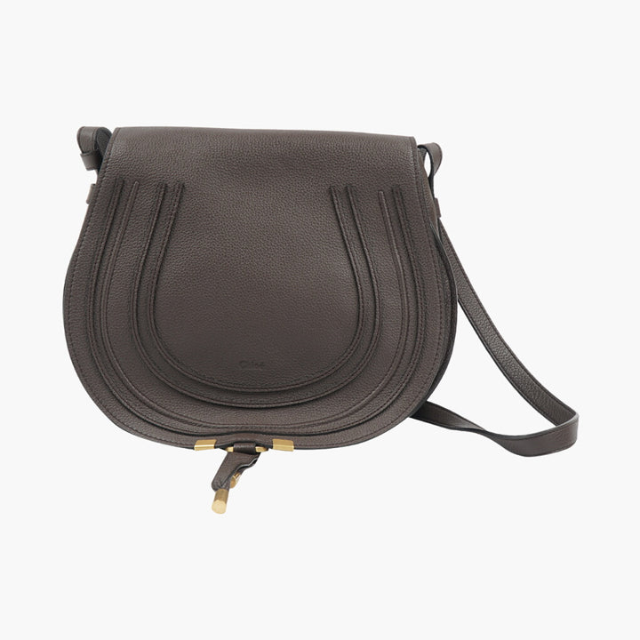 Chloè Dark Brown Leather Shoulder Bag - Premium Saddle Design with Adjustable Strap and Spacious Interior