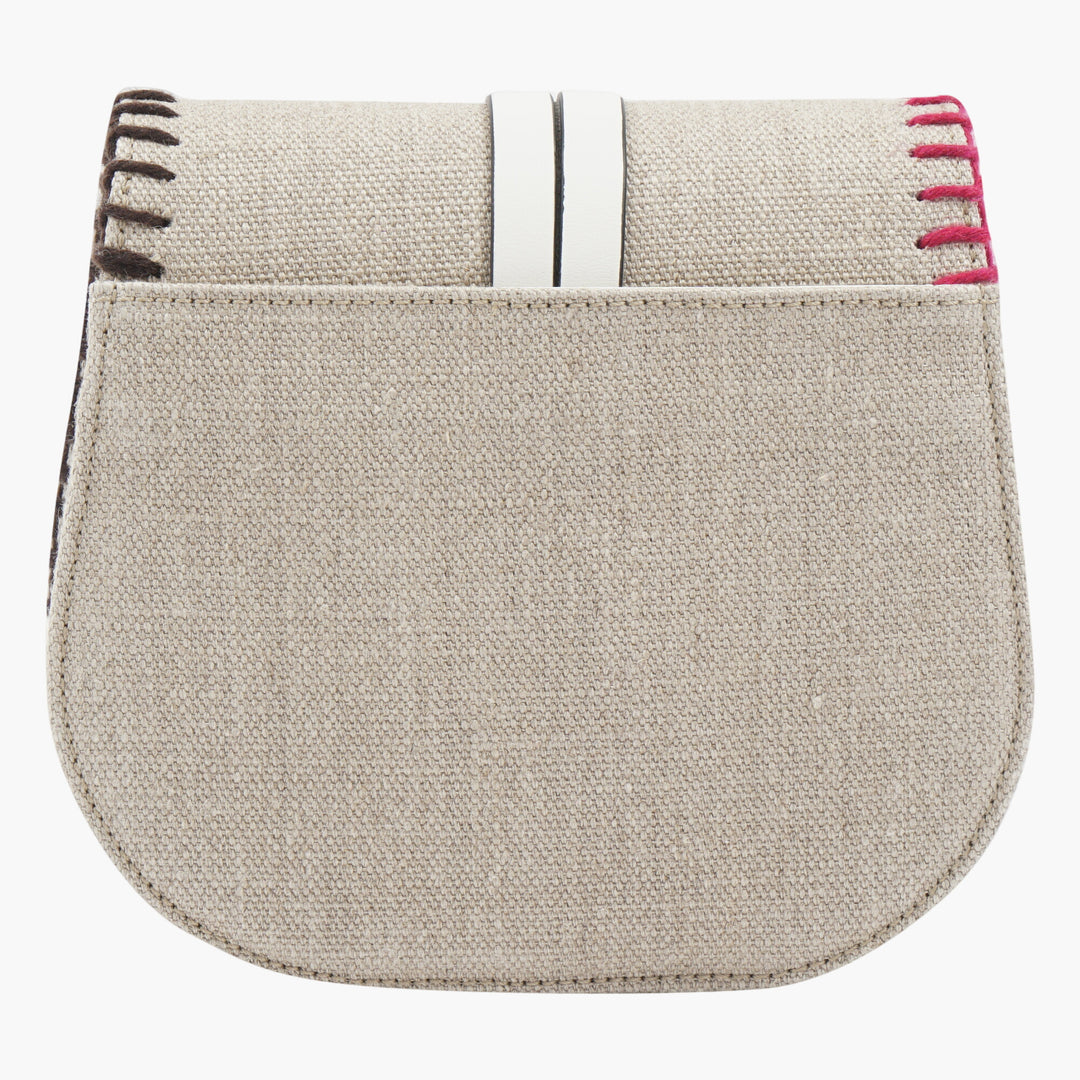 Borsa Chloè Beige-Multi con bordi in pelle e ciondoli color oro