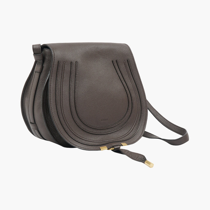 Chloè Dark Brown Leather Shoulder Bag - Premium Saddle Design with Adjustable Strap and Spacious Interior