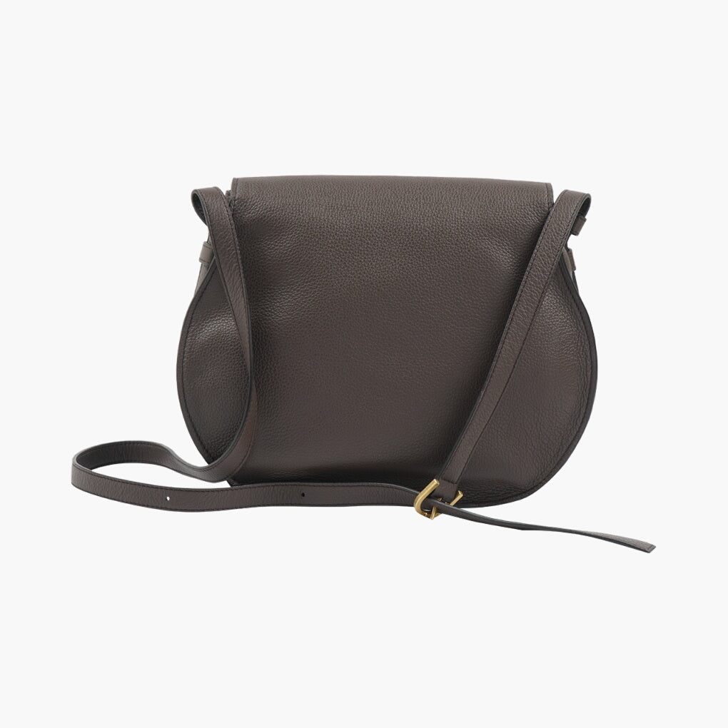 Chloè Dark Brown Leather Shoulder Bag - Premium Saddle Design with Adjustable Strap and Spacious Interior