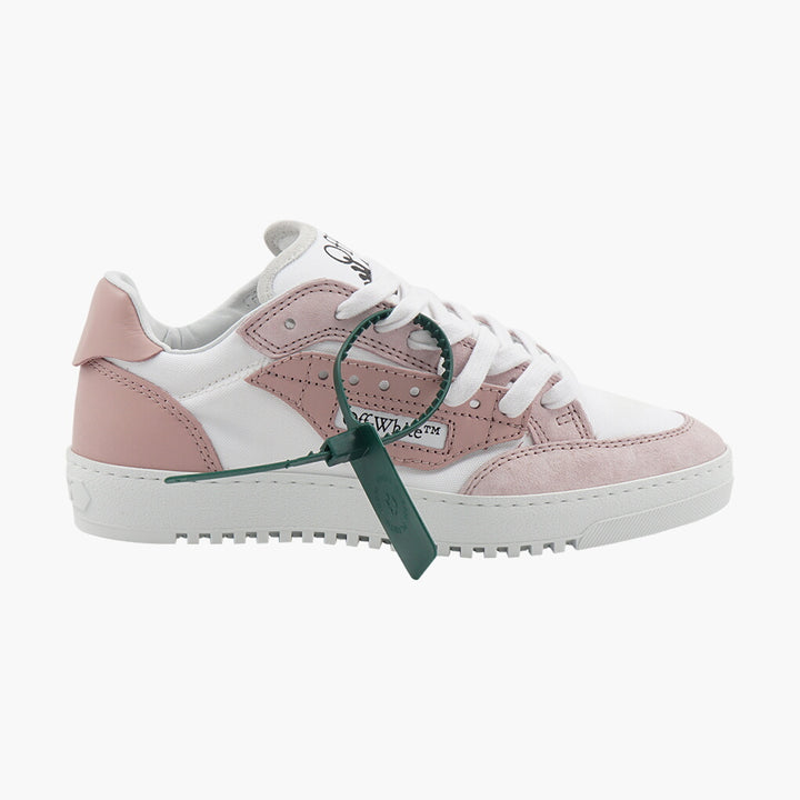 Off-White Stylish Pink and White Sneakers with Signature Detailing