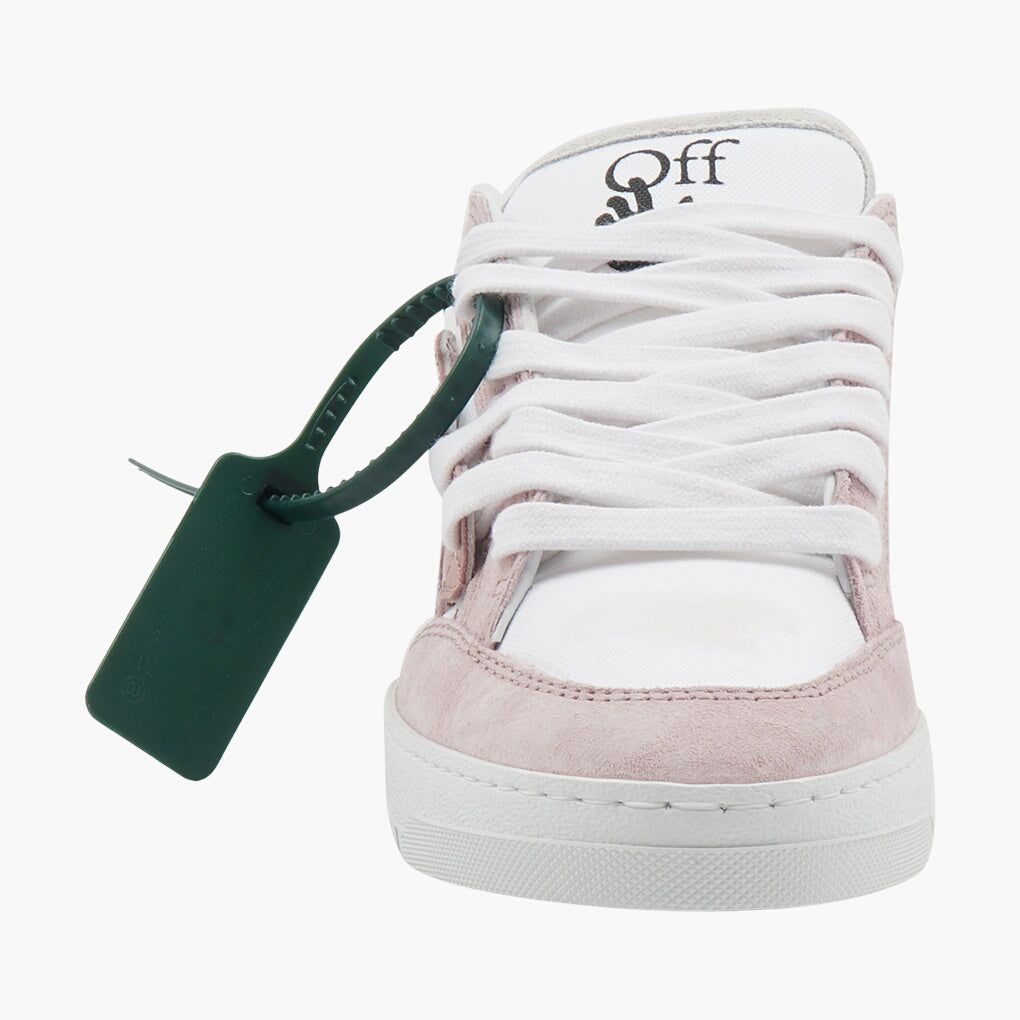 Off-White Stylish Pink and White Sneakers with Signature Detailing