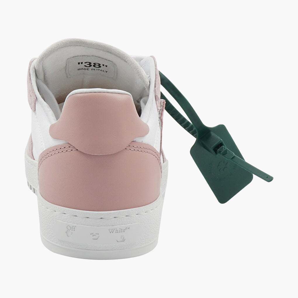 Off-White Stylish Pink and White Sneakers with Signature Detailing