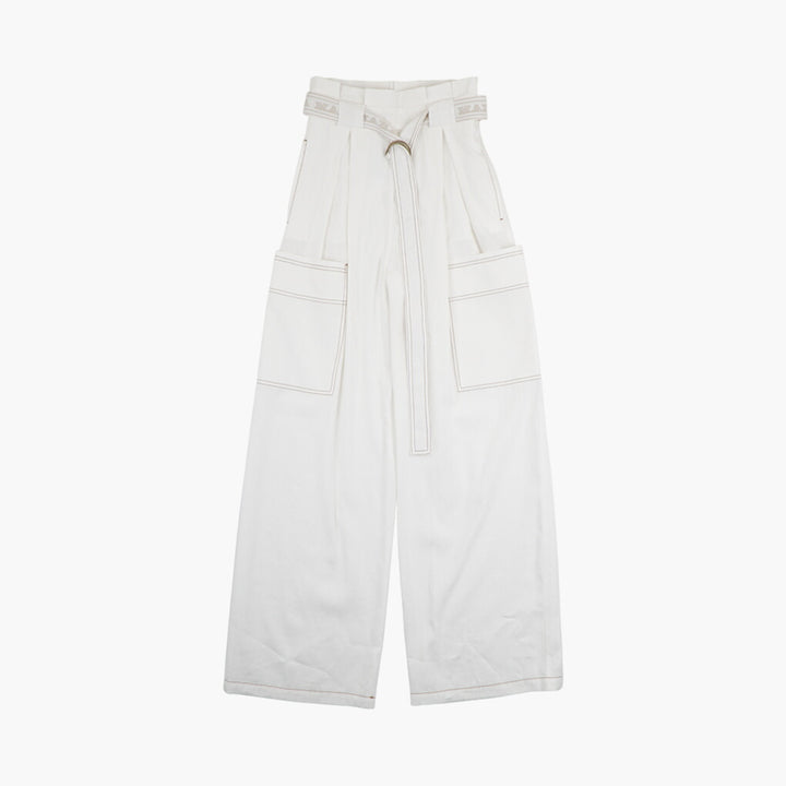 Max Mara White Trousers - Sophisticated High-Waist Wide-Leg Style