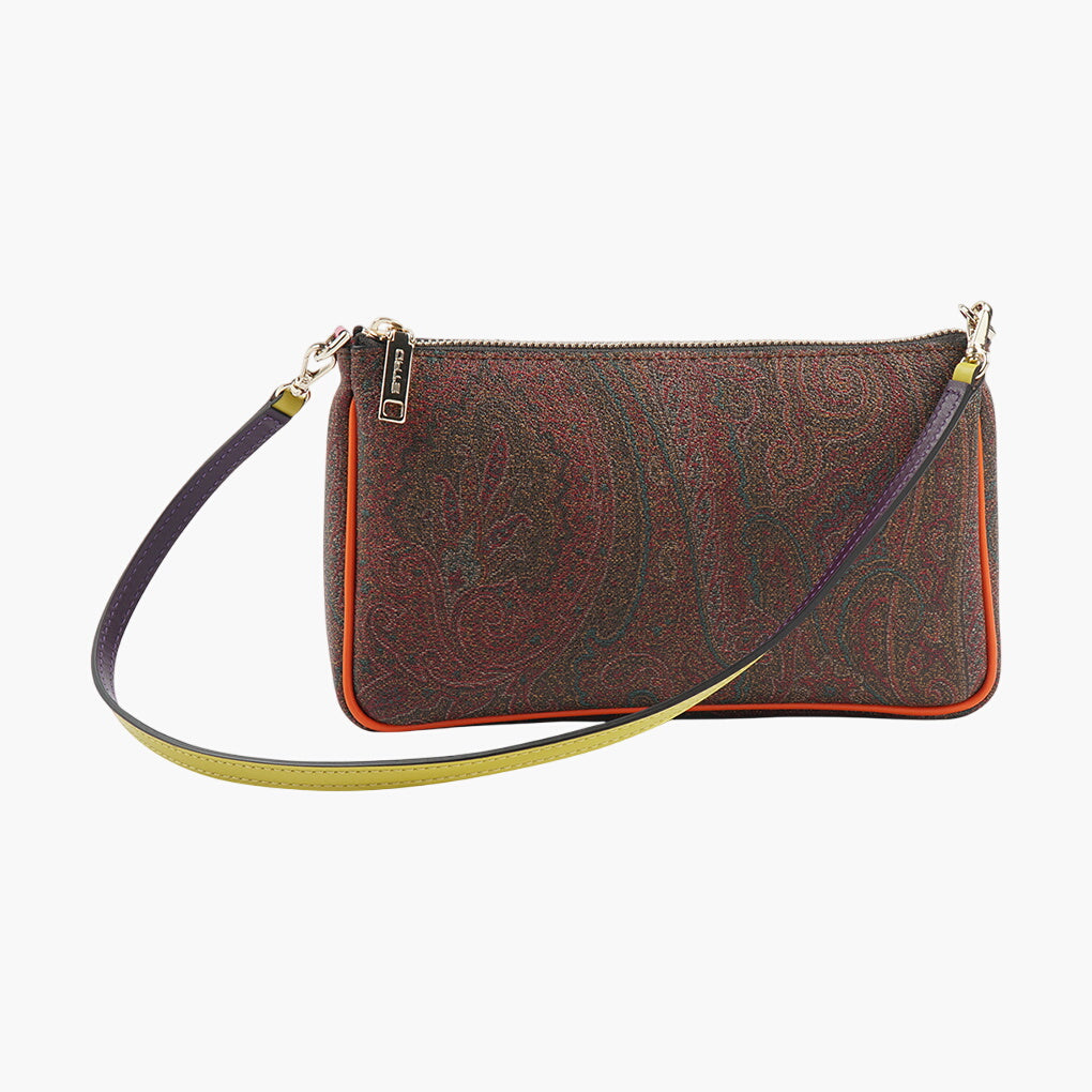 Etro Multicolor-Orange Bag with Intricate Patterns and Detachable Strap - Made in Italy