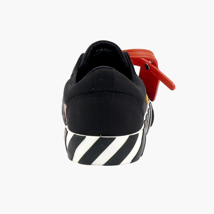 Off-White Black-Orange Sneakers with Yellow Arrow Branding