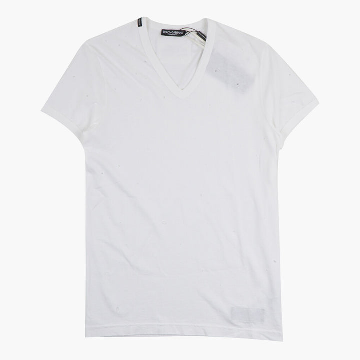 Dolce & Gabbana Men's White T-shirts and Polos - Timeless Elegance Made in Italy