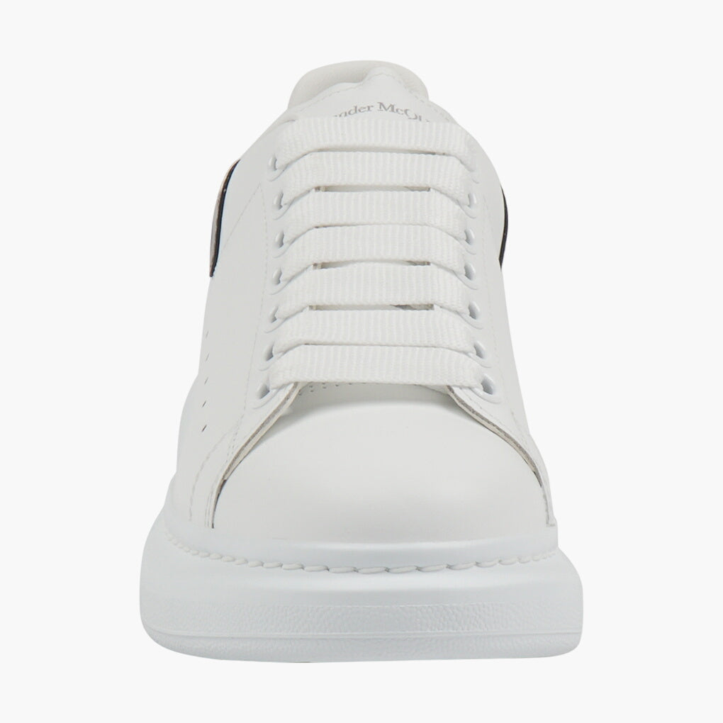 Alexander McQueen Leather Sneakers with Crocodile-Effect DetailWhite/Grey/Navy