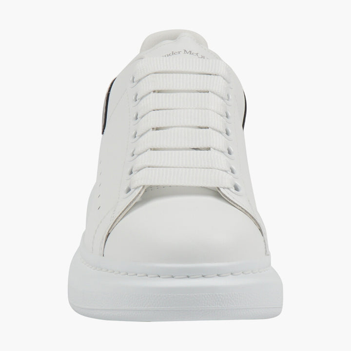 Alexander McQueen Leather Sneakers with Crocodile-Effect DetailWhite/Grey/Navy