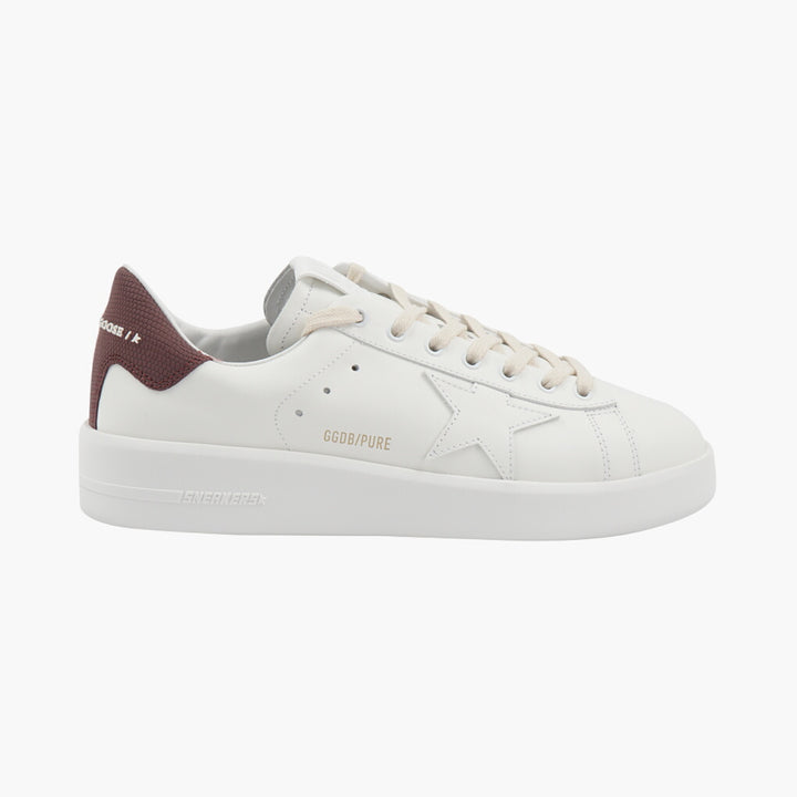 Golden Goose Sneakers - White Bordeaux Leather with Iconic Star Design, Made in Italy