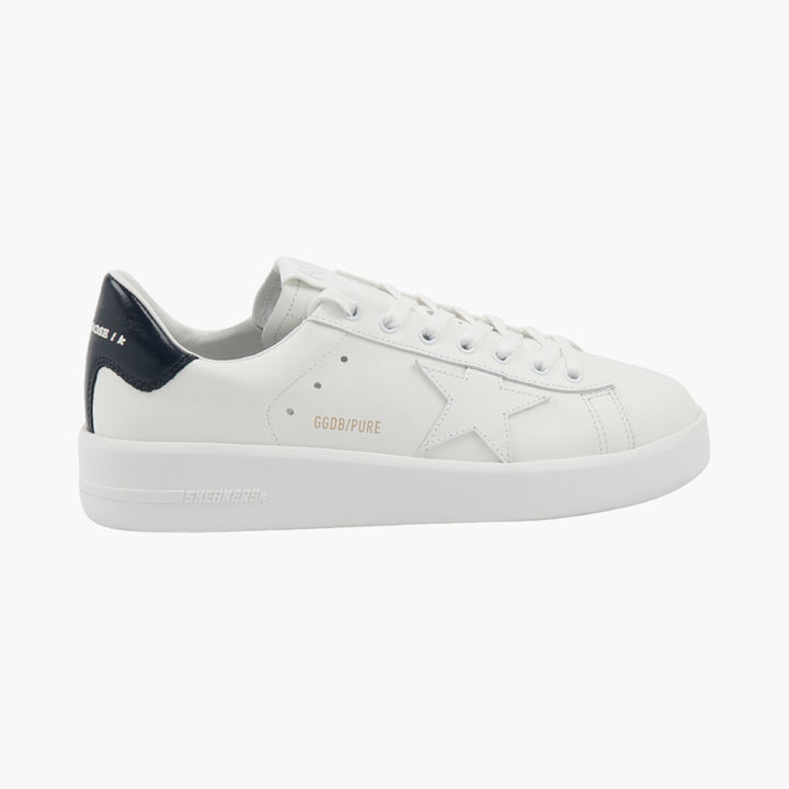 Golden Goose Men's White-Navy Sneakers with Signature Star Emblem - Made in Italy