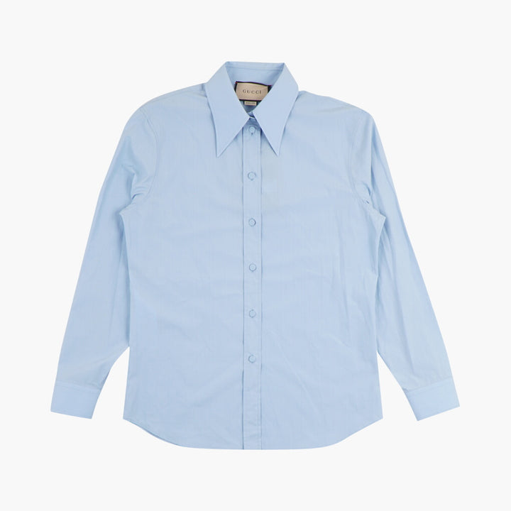 Camicia in cotone blu Gucci