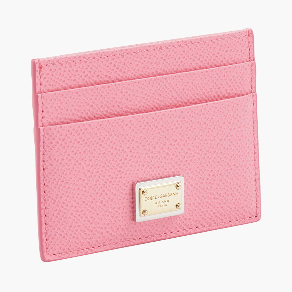 Dolce & Gabbana Pink-Gold Leather Wallet with Iconic Branding Made in Italy