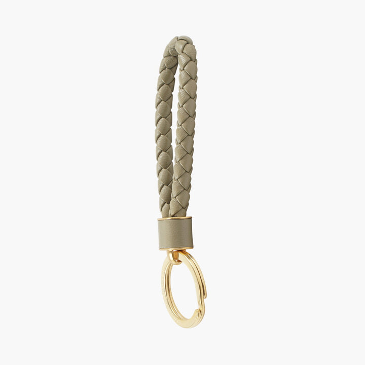 Bottega Veneta Iconic Woven Keychain with Gold-Tone Hardware - Made in Italy