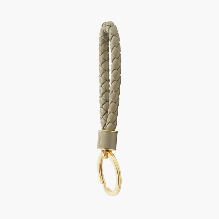 Bottega Veneta Iconic Woven Keychain with Gold-Tone Hardware - Made in Italy