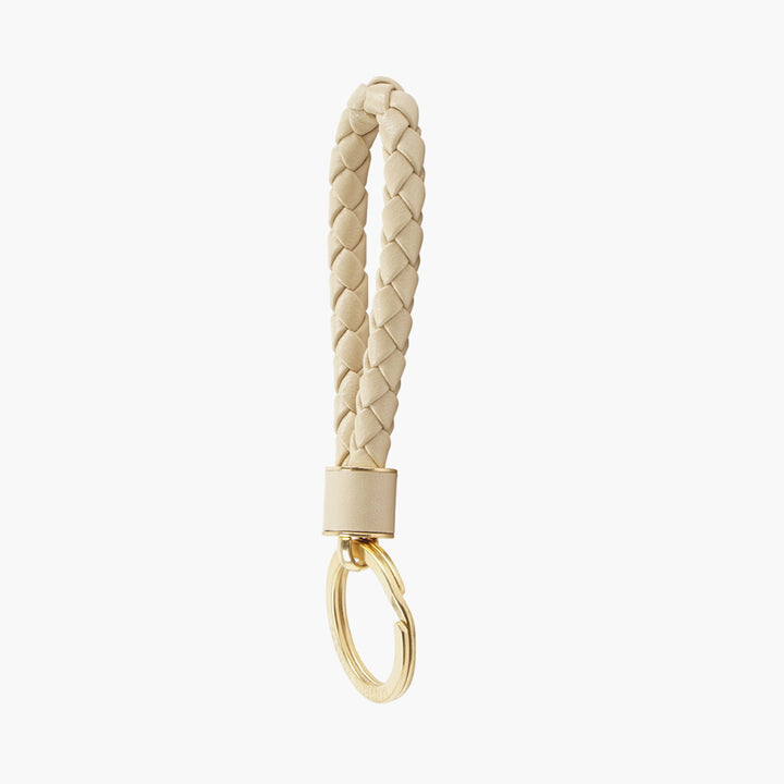 Bottega Veneta Braided Leather Keychain - Beige-Gold Luxury Accessory