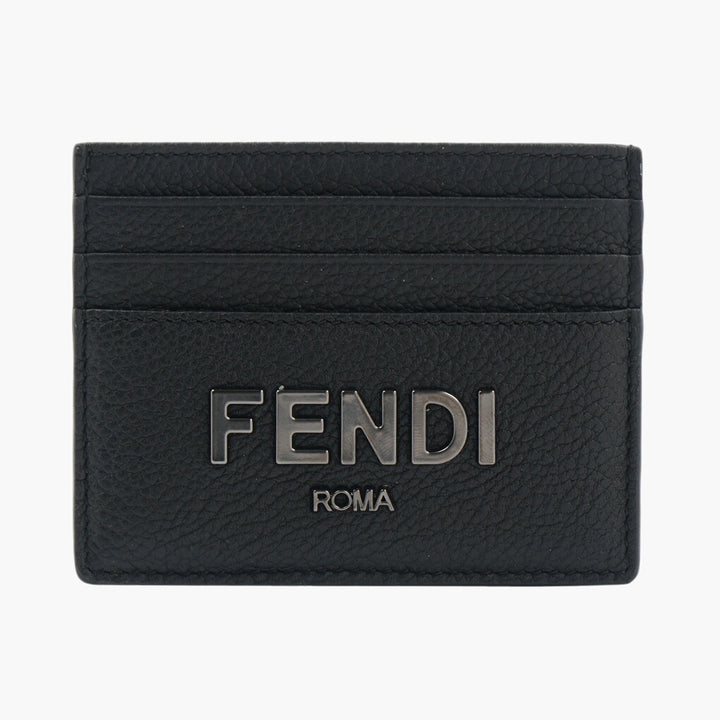 Fendi Metal Logo Black Cardholder