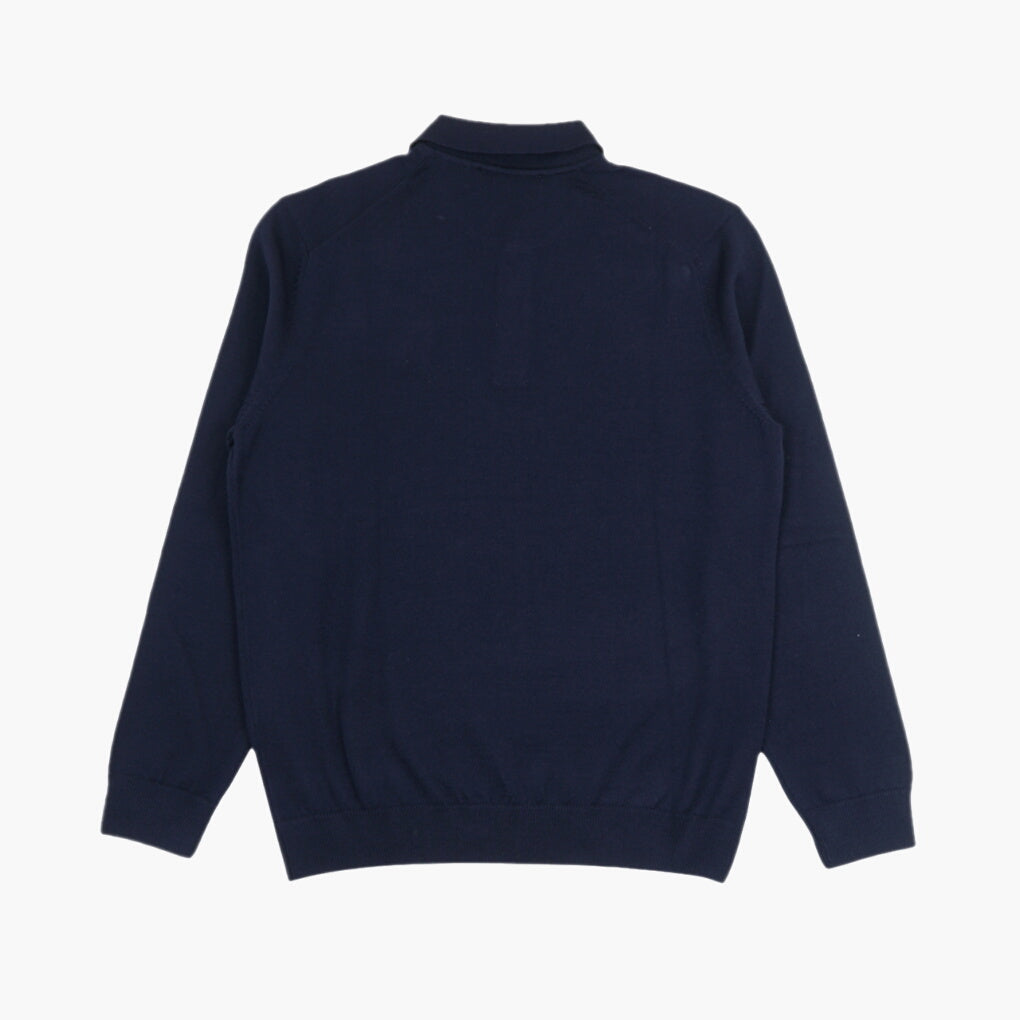 MAISON KITSUNE' Elegante maglione a collo alto con stemma della volpe - Blu