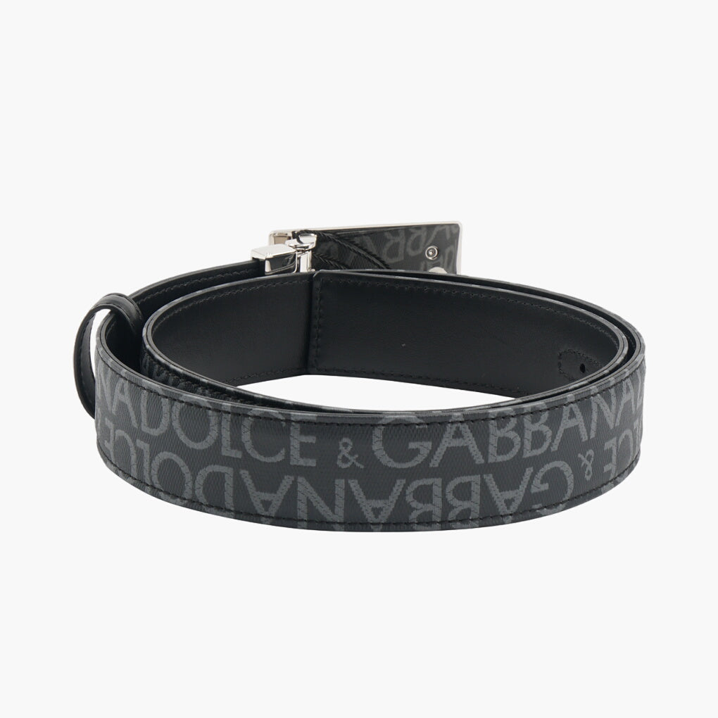 Dolce & Gabbana Black Leather Belt with Silver Buckle - Made in Italy