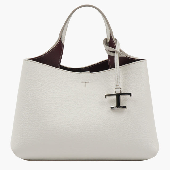 Tod's Elegant White Leather Bag - Made in Italy, Spacious and Stylish