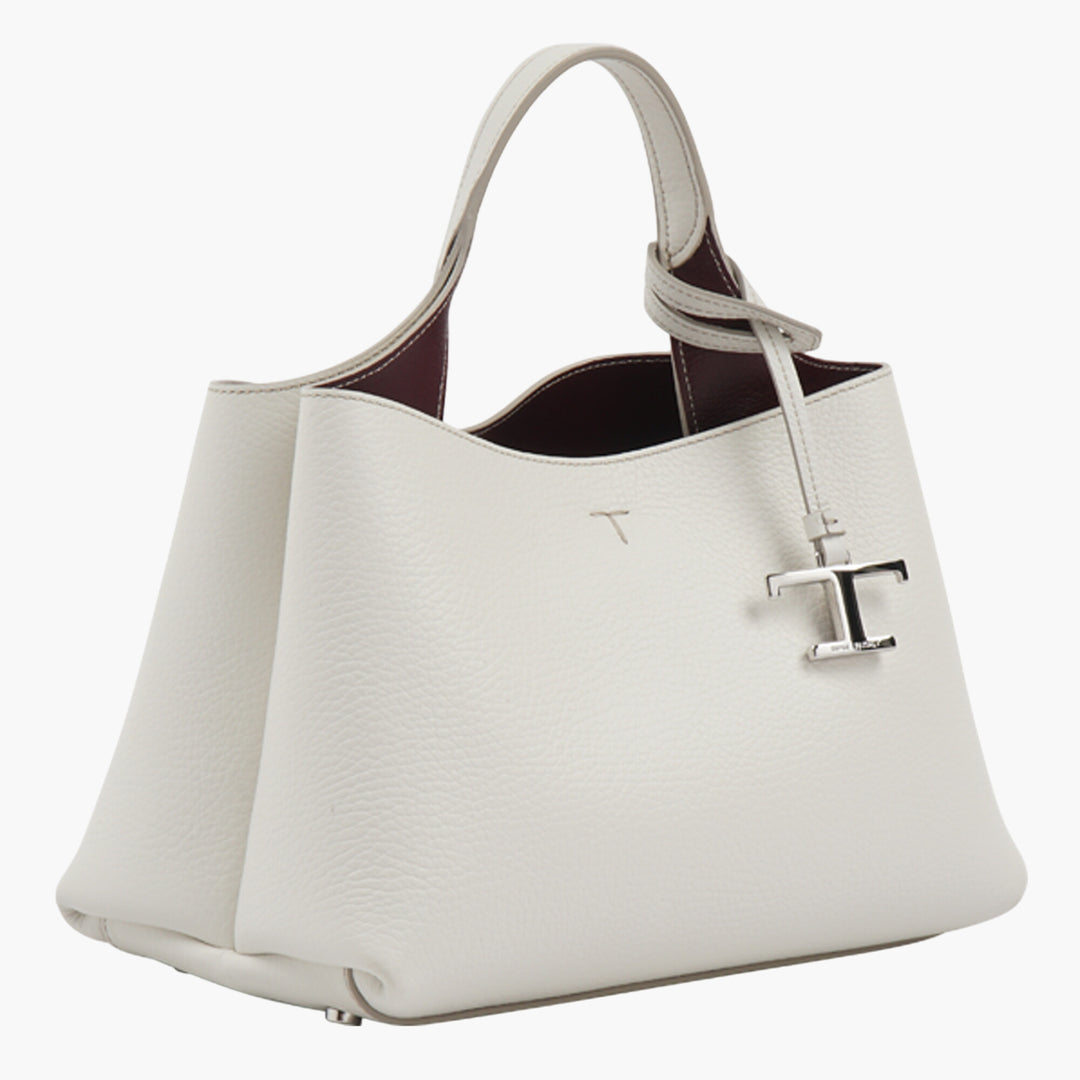 Tod's Elegant White Leather Bag - Made in Italy, Spacious and Stylish