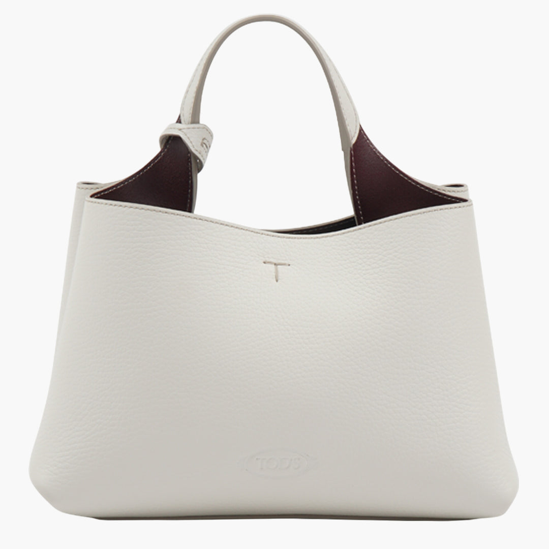 Tod's Elegant White Leather Bag - Made in Italy, Spacious and Stylish