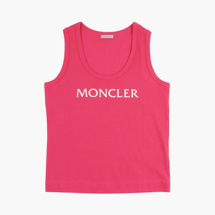 Moncler Women's Fuchsia-White Logo Tank Top