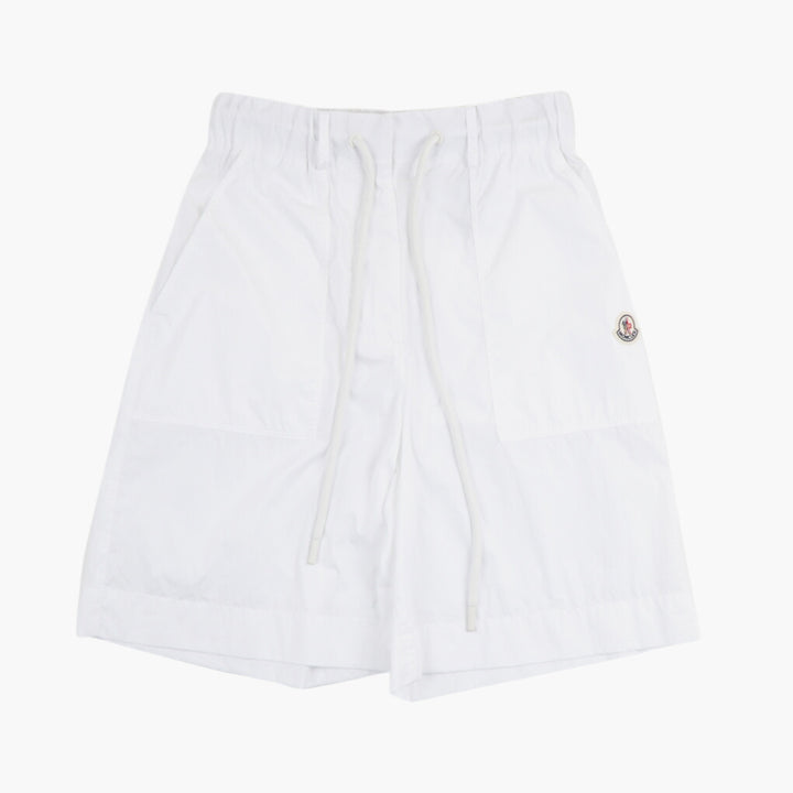 Moncler Men's White Shorts with Signature Logo