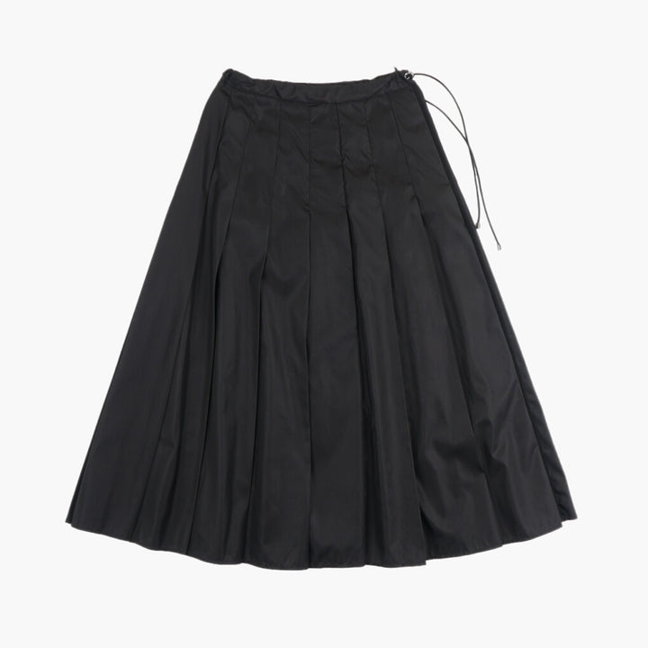 Moncler Black Pleated Skirt with Adjustable Waistband