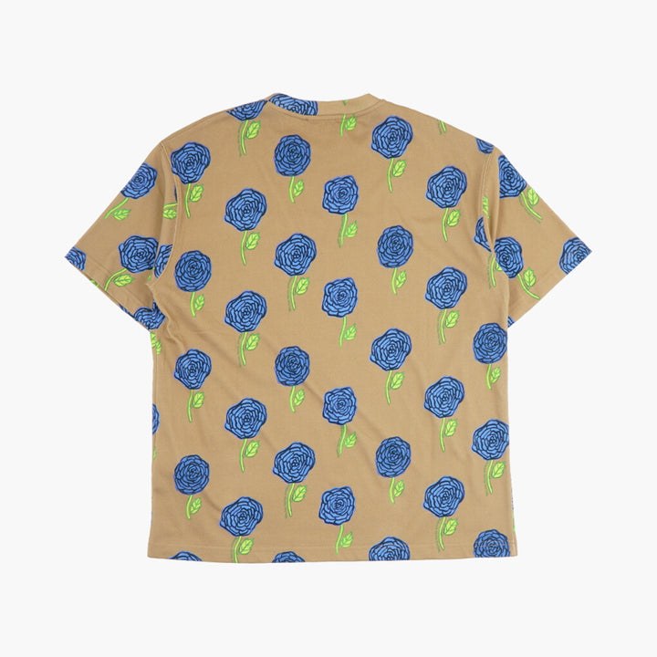 Versace Beige-Multi Floral Pattern T-Shirt