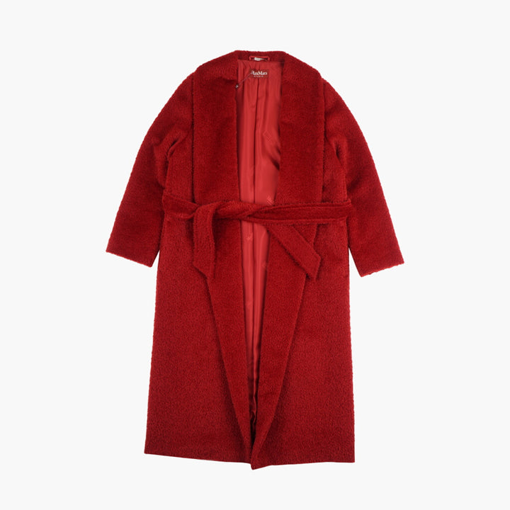 Max Mara Red Cappotto con cintura in vita di lusso