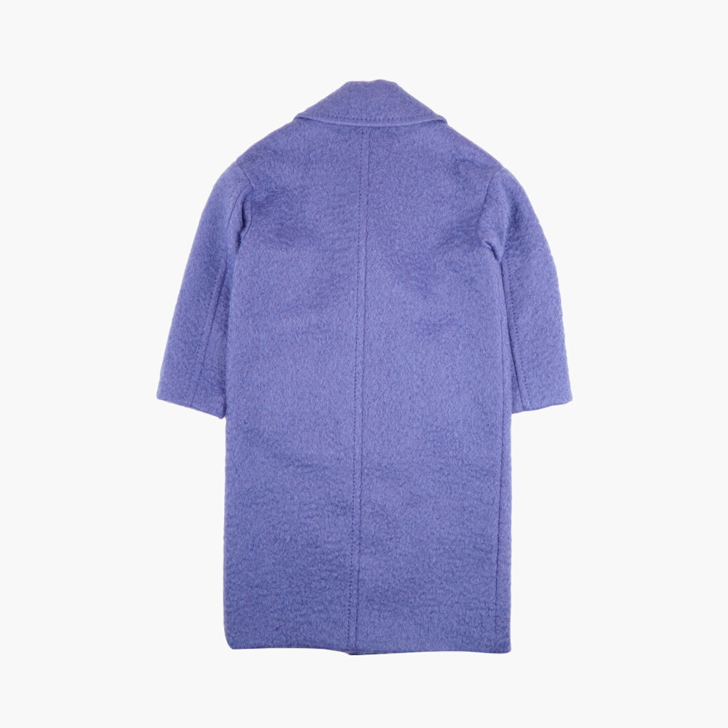 Max Mara Elegant Plush Blue Coat with Oversized Fit and Wide Lapels