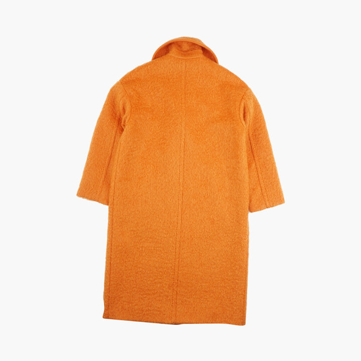 MAX MARA Women's Elegant Orange Oversized Coat with Lapel Collar