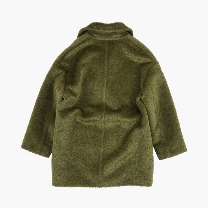 Max Mara Cappotto di peluche verde oliva di lusso - Design doppiopetto