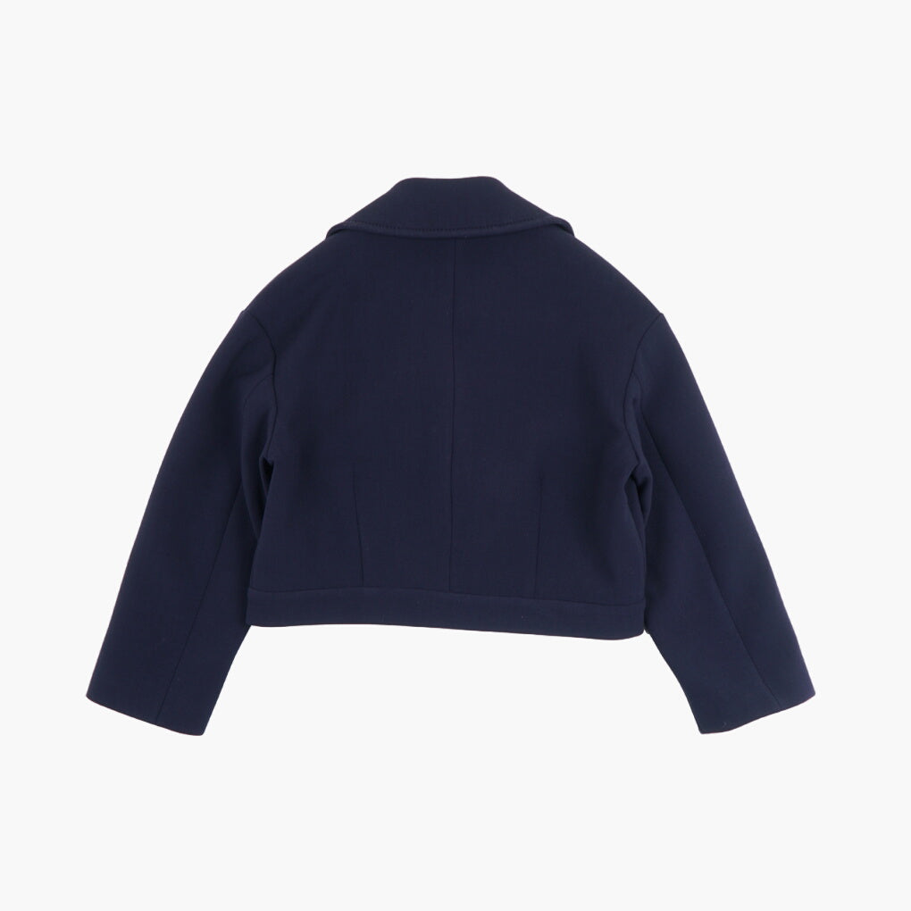 Max Mara Cropped Double-Breasted Navy Jacket - Sophisticated Elegance