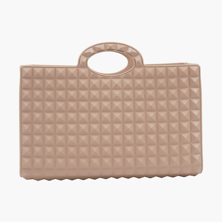 Valentino Bags Nude Handbag with Pyramid Stud Pattern - Made in Italy