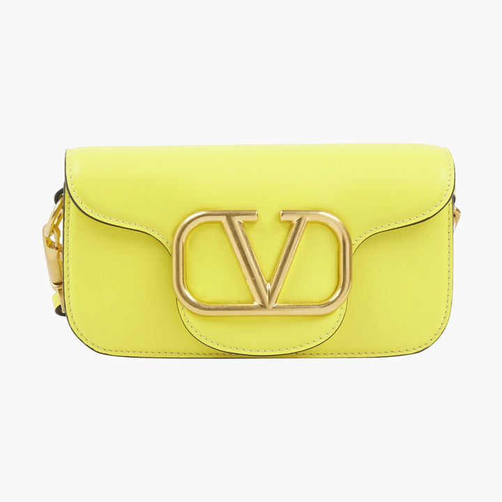 Valentino Bags Yellow Bag with Bold V-logo and Versatile Strap - Made in Italy