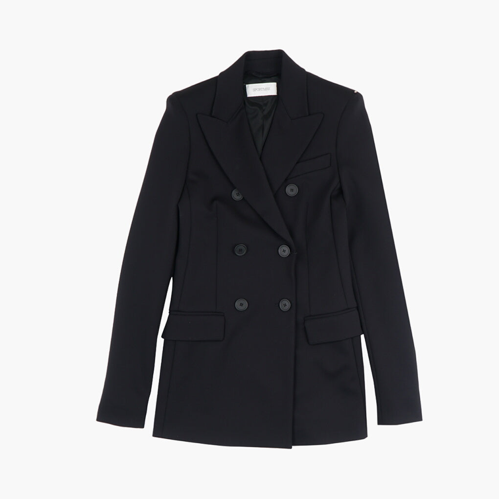 Max Mara Elegant Black Jacket with Classic Button Closure