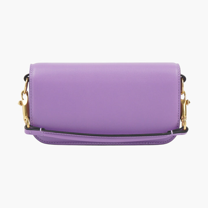 Valentino Bags Luxurious Violet Handbag with Iconic Gold Logo Detailing