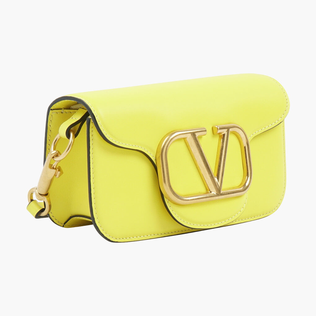 Valentino Bags Yellow Bag with Bold V-logo and Versatile Strap - Made in Italy