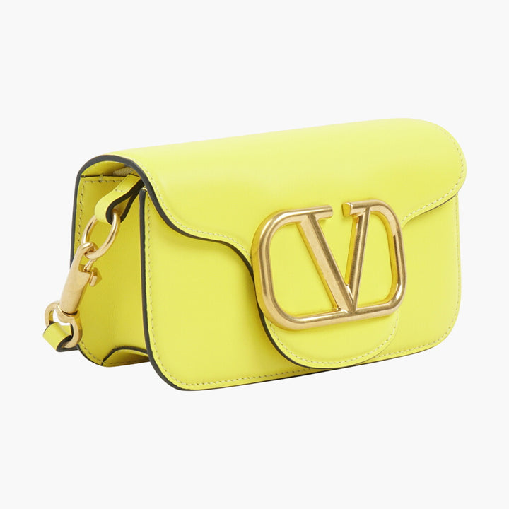 Valentino Bags Yellow Bag with Bold V-logo and Versatile Strap - Made in Italy