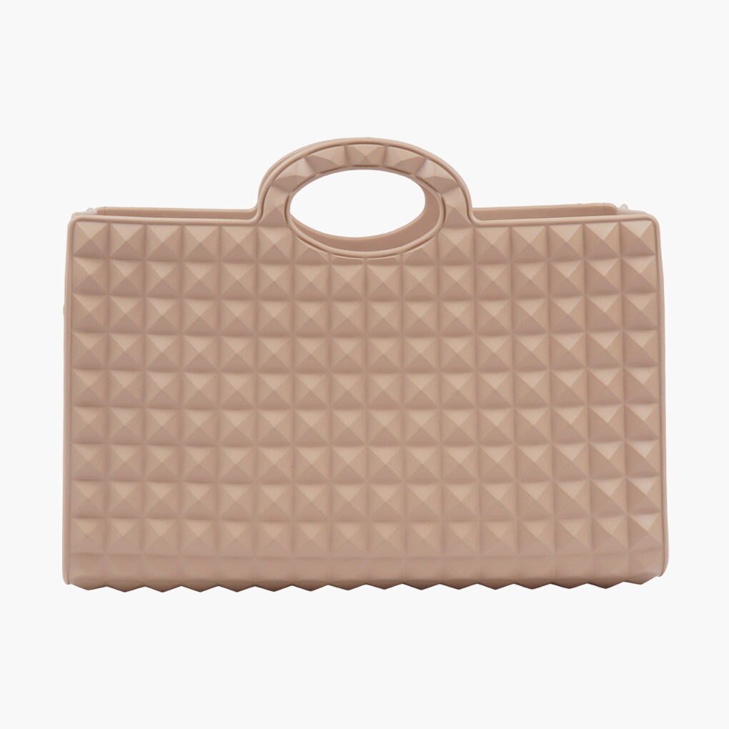 Valentino Bags Nude Handbag with Pyramid Stud Pattern - Made in Italy