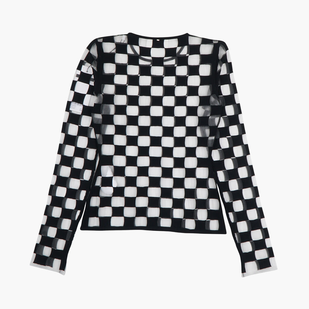 Max Mara Black Checkered Pattern Sweater - Versatile and Stylish