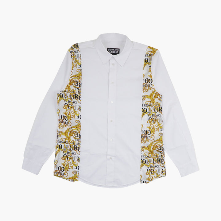 Versace Baroque Print Shirt in White-Gold-Black - Made in Italy