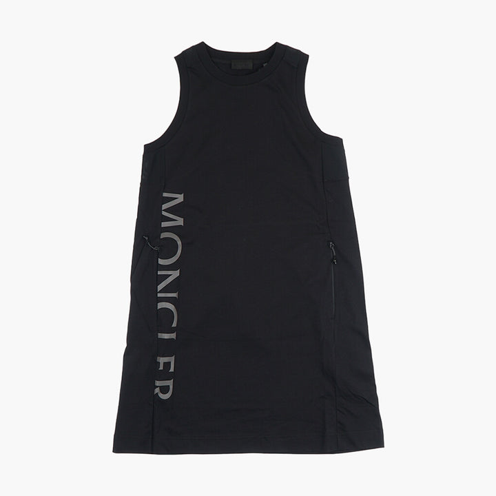 Moncler Black Sleeveless Dress with Iconic Branding