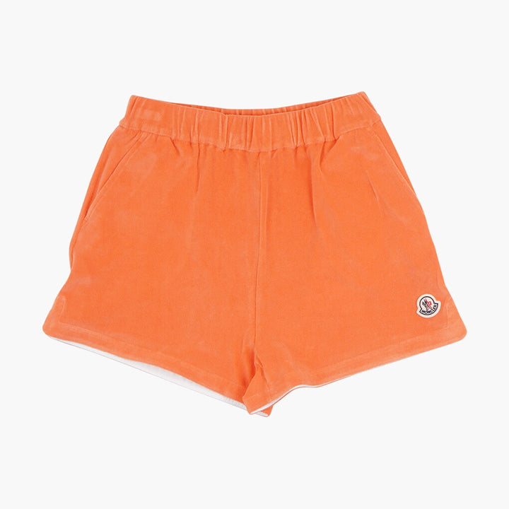 Moncler Orange Shorts with Elastic Waistband and Signature Logo