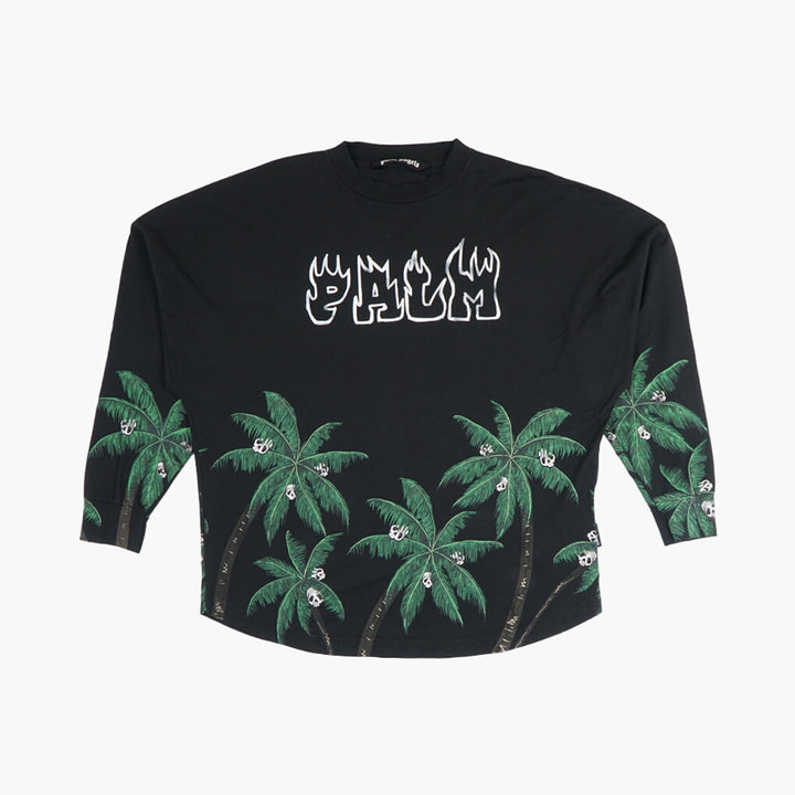 Palm Angels Sweaters with Bold Palm Tree Motif and Logo Design in Black-Multi