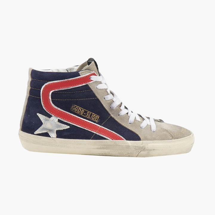 Sneakers alte Golden Goose con design a stella in blu navy e multicolore