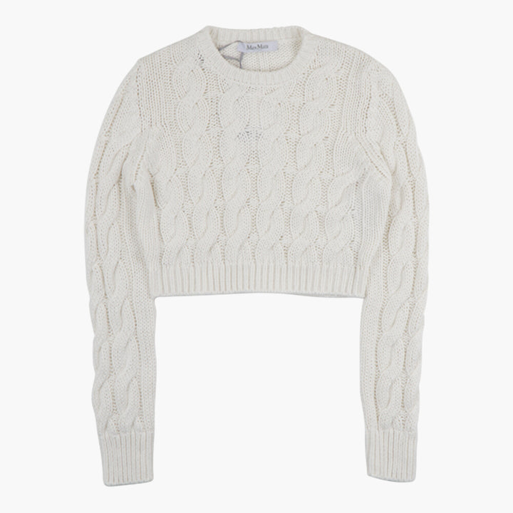 Max Mara White Cable Knit Sweater - Classic and Versatile Style